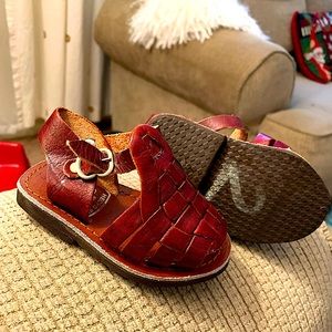 Genuine leather infant huaraches